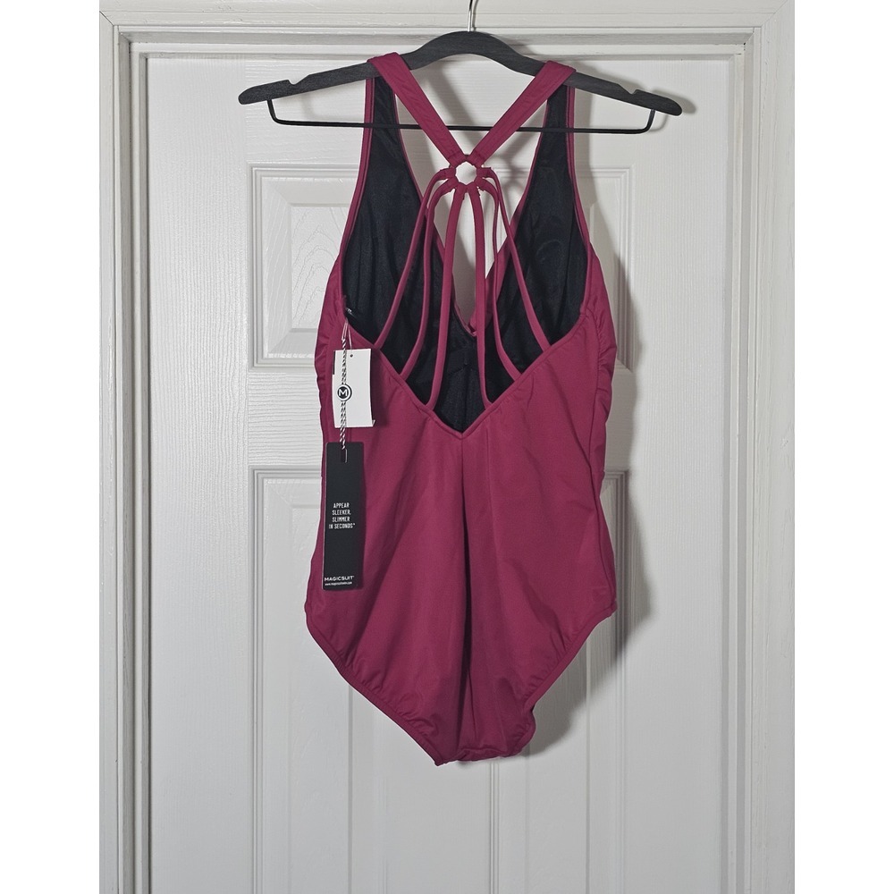 Magicsuit By Miraclesuit Drew One‎ Piece Swimsuit Women's Size 10 Vamp Red - Picture 2 of 5